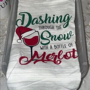 Holiday Wine-Themed Kitchen Towel